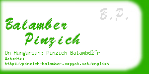 balamber pinzich business card